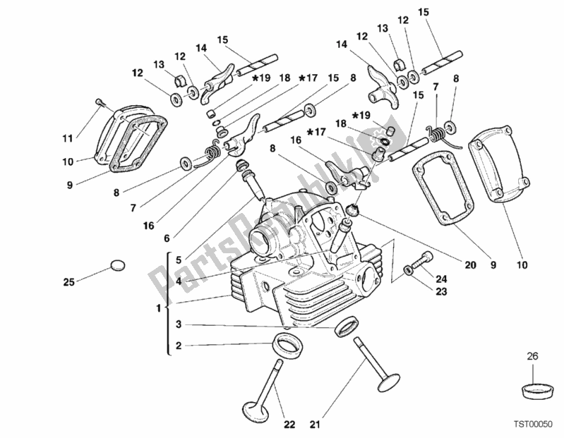 Todas las partes para Culata Vertical de Ducati Supersport 900 SS 2000